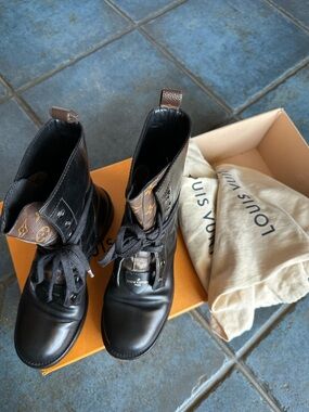 Louis Vuitton Black Combat Boots